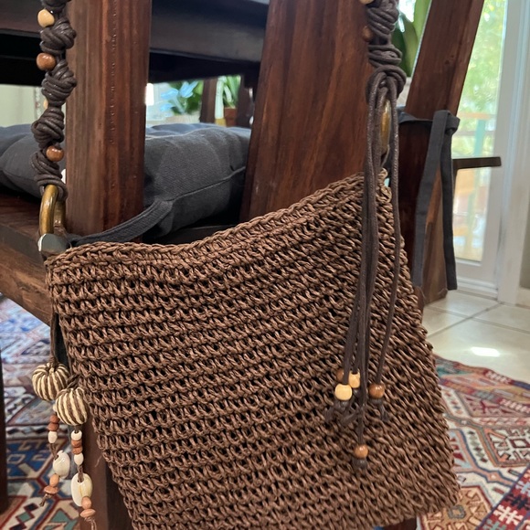 Brown raffia Shoulder Bag - Picture 4 of 9